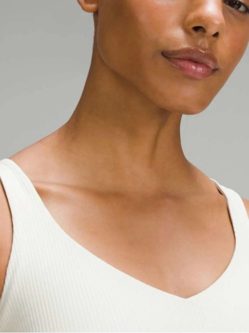 Lululemon Align Ribbed Tank Top Shine Bone Radiate Transparent Foil Ivory size 8